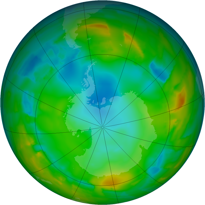 Antarctic ozone map for 26 July 2012